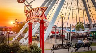 �Ferris wheel at sunset showcasing romantic things to do in Branson.�