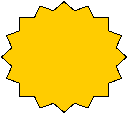 yellow 16 point star